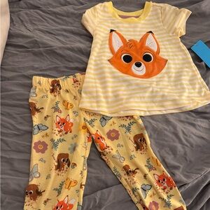 Disney rare girls fox and the hound pajama set NWT size 2T
